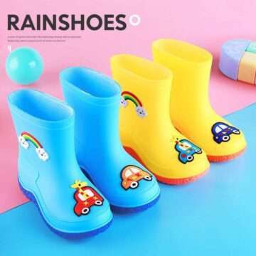 3-7 Years Girls Rain Boot Fashion Rainboots Kids Long Tube Water Shoes PVC Soft Children's Shoes 