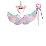 Unicorn Headband Fairy Feather Wings, Head Band and stick set For Kids Birthday Party Gift