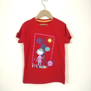 1-6 years Red half sleeve cotton T-shirt girls/kids