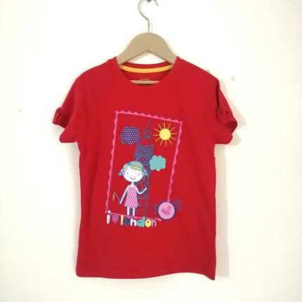 1-6 years Red half sleeve cotton T-shirt girls/kids