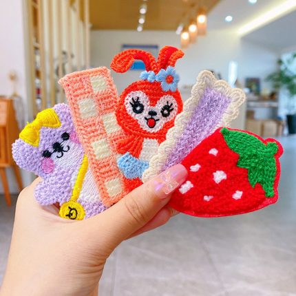 Set of 10 Girls Cute Hand Made Crochet Cartoon Characters Hairpins