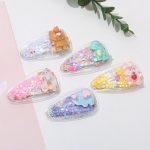 Set of 5 Glittery Transparent Hairpins Girls/kids/baby