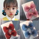 Set of Organza Bow hair clips girls/kids accessories