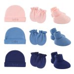 New Born Cap, Hand Gloves & Foot Cover Cotton Single layer Baby Set