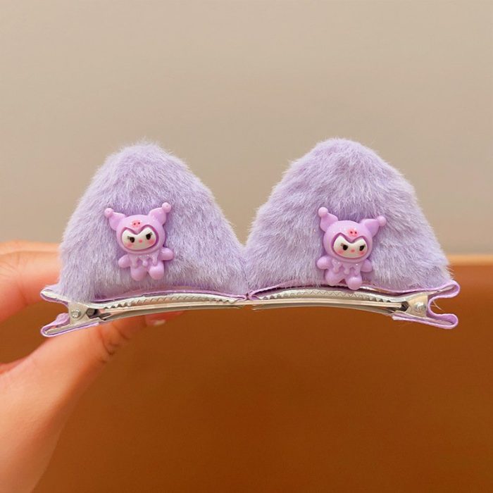 Pair of Cute Plush 3 Dimensional Cat Cartoon Ear Hairpins mickey minors