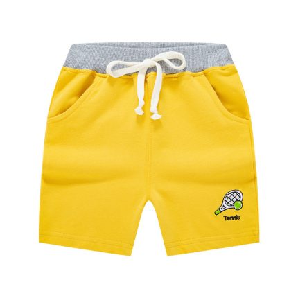 1-7 years kids Cotton Yellow Tennis Pocket Short