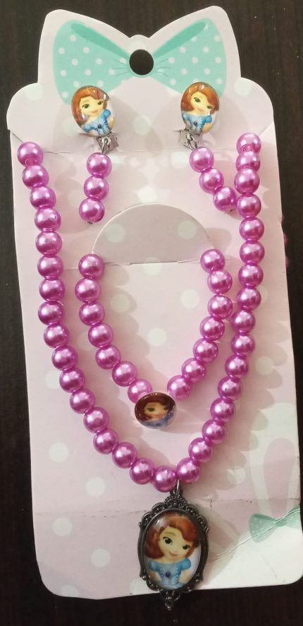 Sofia Purple Beautiful Necklace, Earrings and Bracelet Set