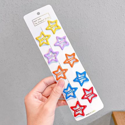Children’s Candy-Colored Sweet Metal Paint Star BB Steel Tik Tok Hair Clip