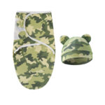 New Baby Swaddle & Bear Cap Summer Cotton Hug Wrapping Swaddle