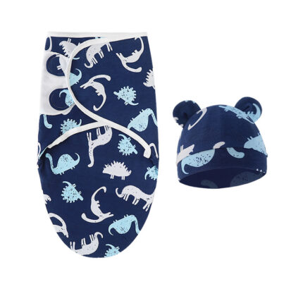 New Baby Swaddle & Bear Cap Summer Cotton Hug Wrapping Swaddle