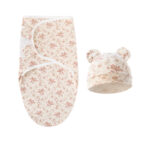 New Baby Swaddle & Bear Cap Summer Cotton Hug Wrapping Swaddle