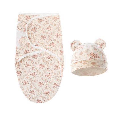 New Baby Swaddle & Bear Cap Summer Cotton Hug Wrapping Swaddle